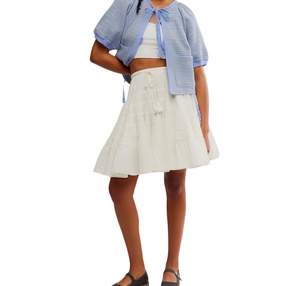 Free People White Skater Skirt